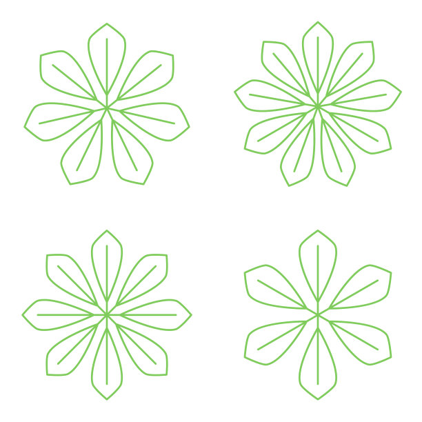 一套简单的圆形花金色曼荼罗图片下载