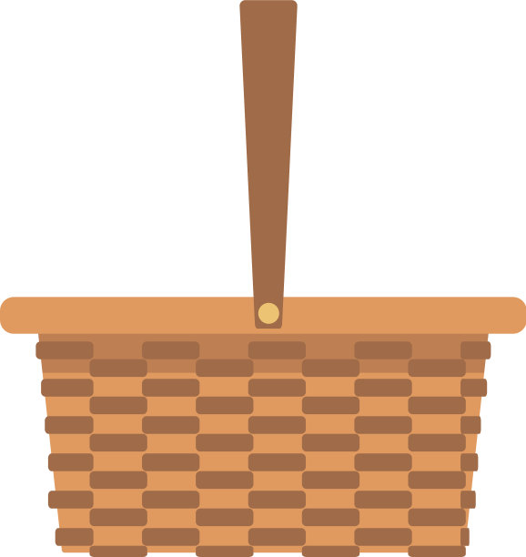 柳条篮子露营卡通图标符号空图片下载