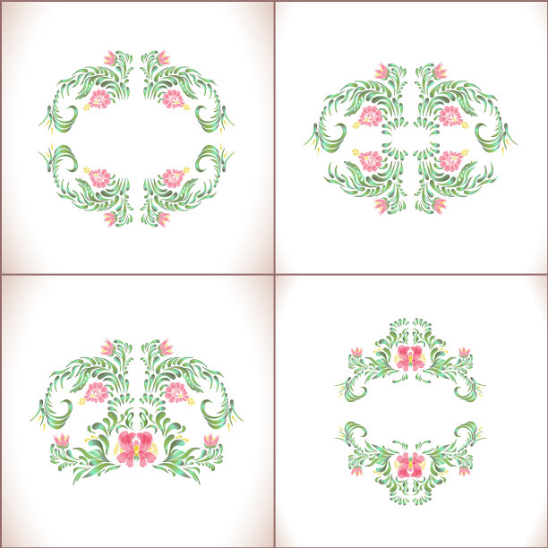 用复古风格的花镶边图片下载