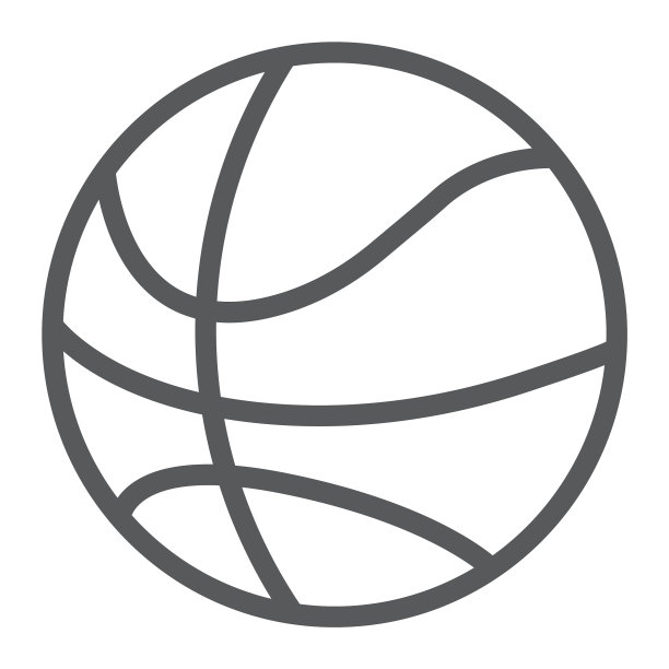 篮球线条图标：游戏与运动图片下载