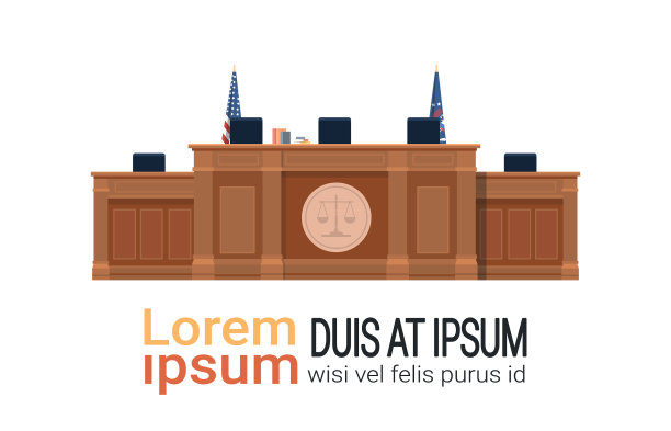 空着的法庭上坐着法官的工作椅图片下载