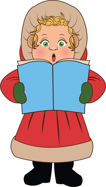 卡通女人圣诞歌冬天的衣服图片下载