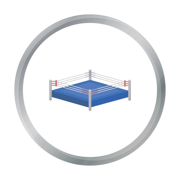 拳击圈图标在卡通风格孤立上图片下载