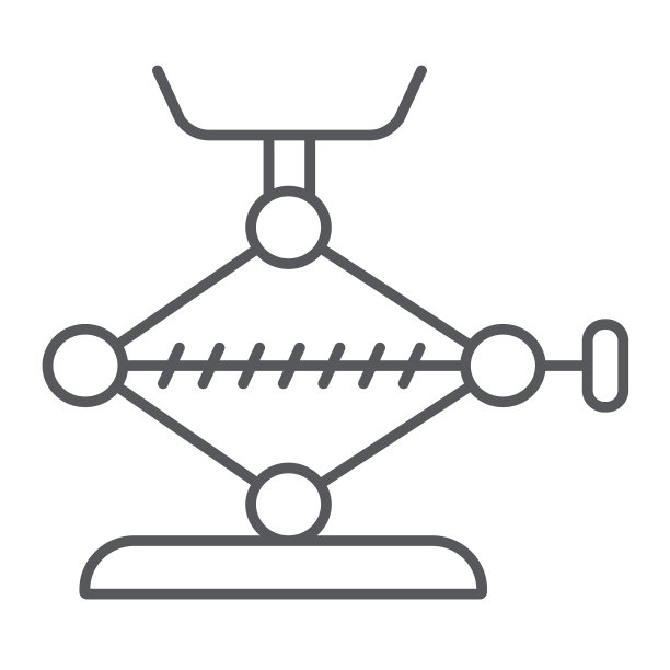 汽车千斤顶细线图标汽车和修理汽车零件图片下载