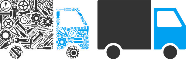 运货车马赛克修理工具图片下载