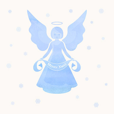 圣诞天使和雪花图片下载