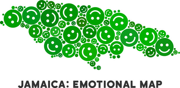 快乐牙买加地图组成的笑脸图片下载
