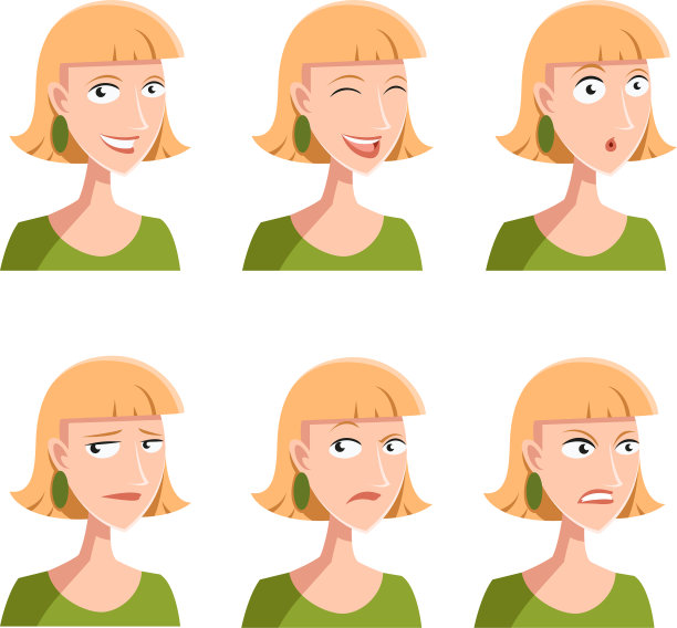 一套女人的脸图标图片下载