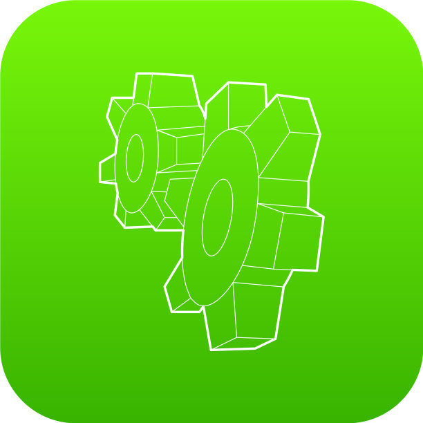 齿轮图标绿色图片下载