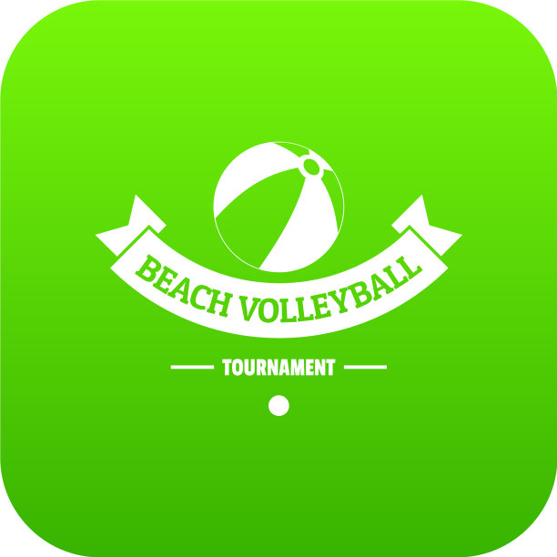 沙滩排球图标绿色图片下载
