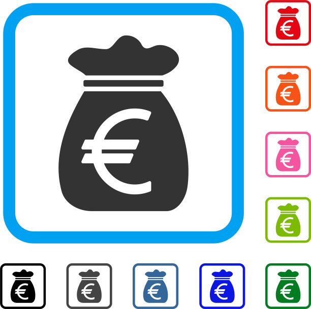 欧元钱袋框架图标图片下载