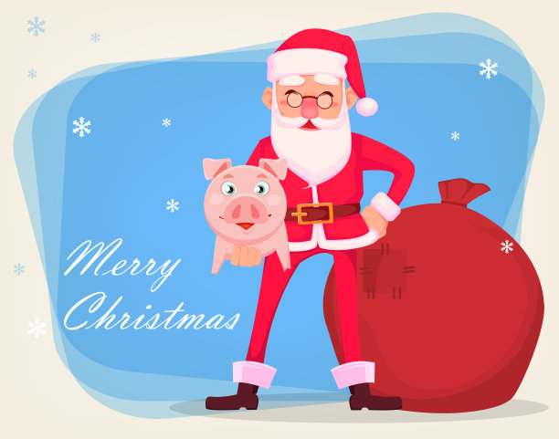 戴眼镜的滑稽圣诞老人图片下载