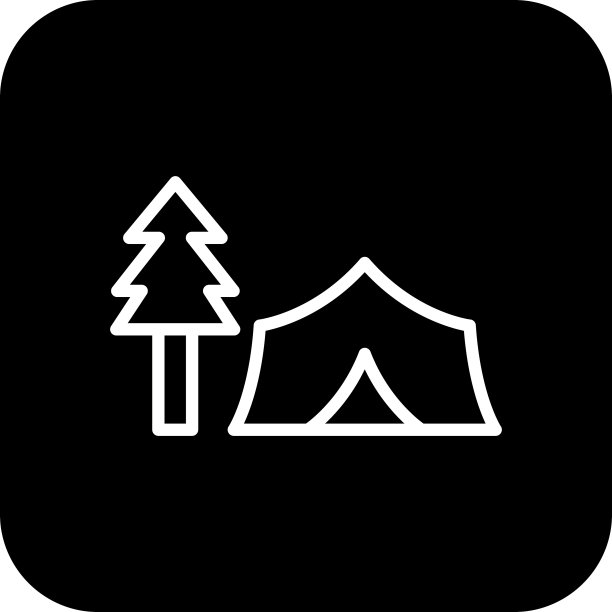 帐篷和树木图标图片下载