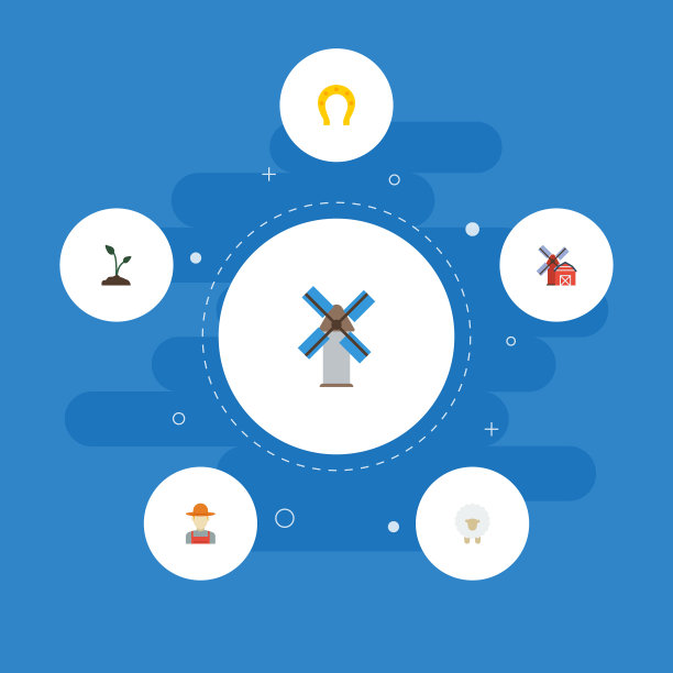 扁平图标、护身符、生长芽等图片下载