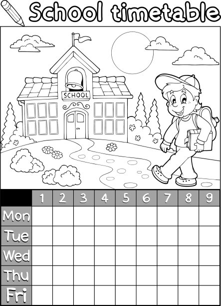 涂色书课程表5图片下载