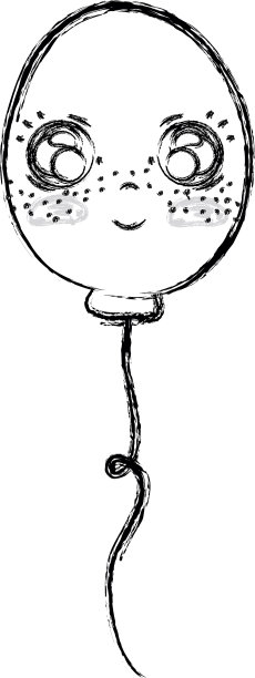 线卡哇伊快乐和可爱的气球设计图片下载