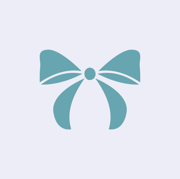 蝴蝶结图标上的白色背景图片下载