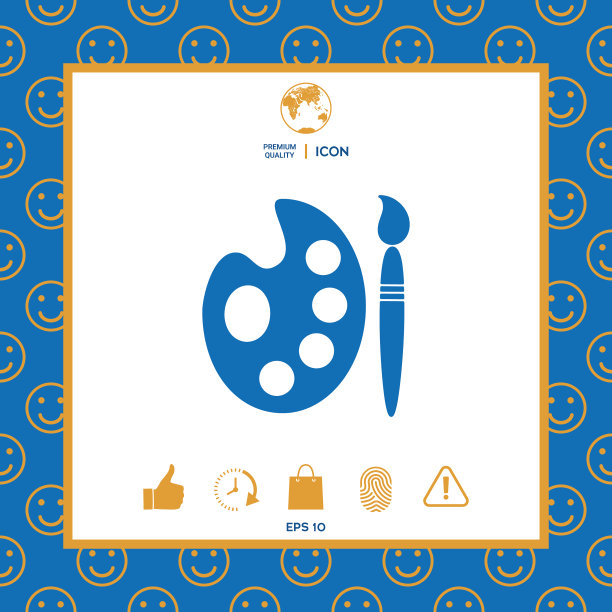 调色板油漆与油漆刷图标图片下载