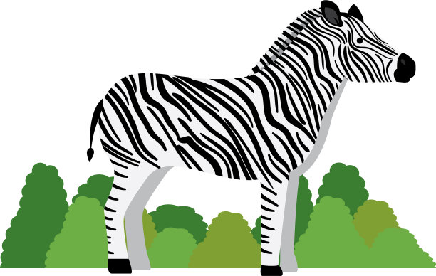 野生斑马隔离图标图片下载