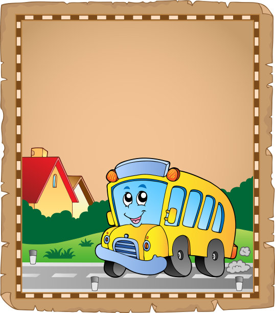 羊皮纸与校车图片下载