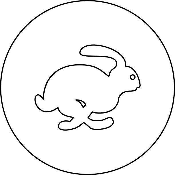 兔子速度概念黑色图标图片下载