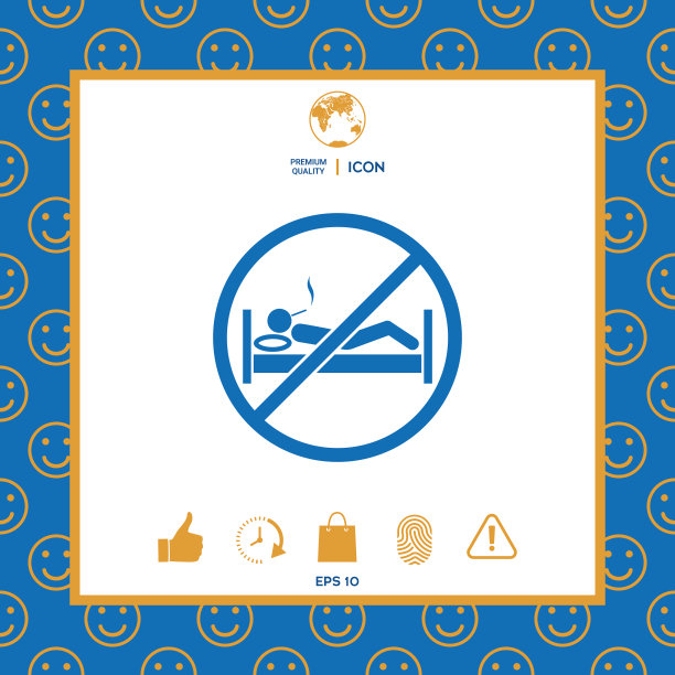 禁止在床上吸烟-禁止标志图片下载