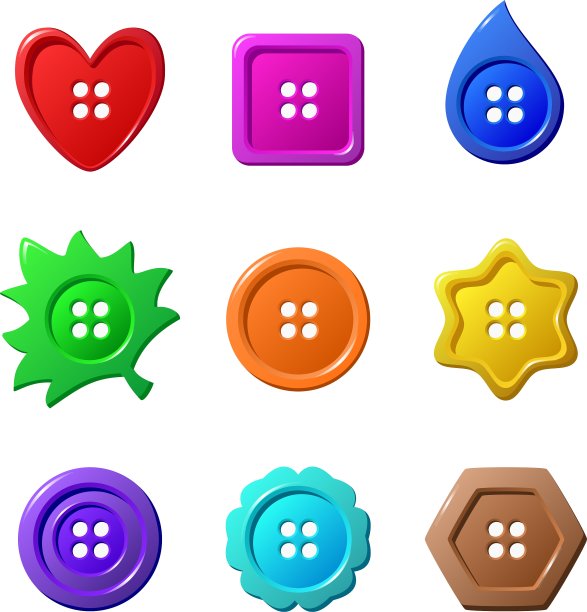 在白色背景上缝纽扣图片下载