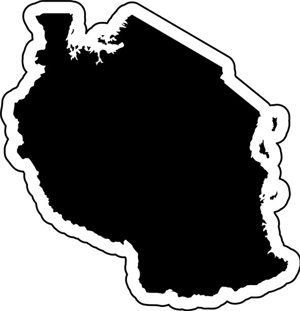 黑色剪影的坦桑尼亚与图片下载