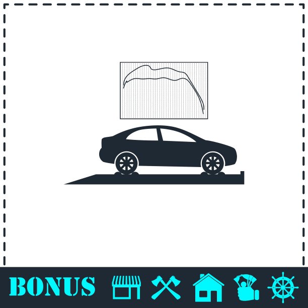 汽车诊断图标平坦图片下载