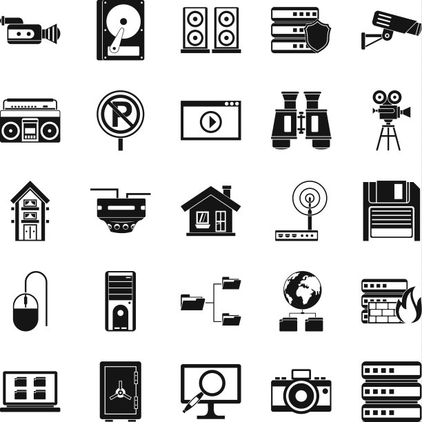 监控图标设置简单的风格图片下载