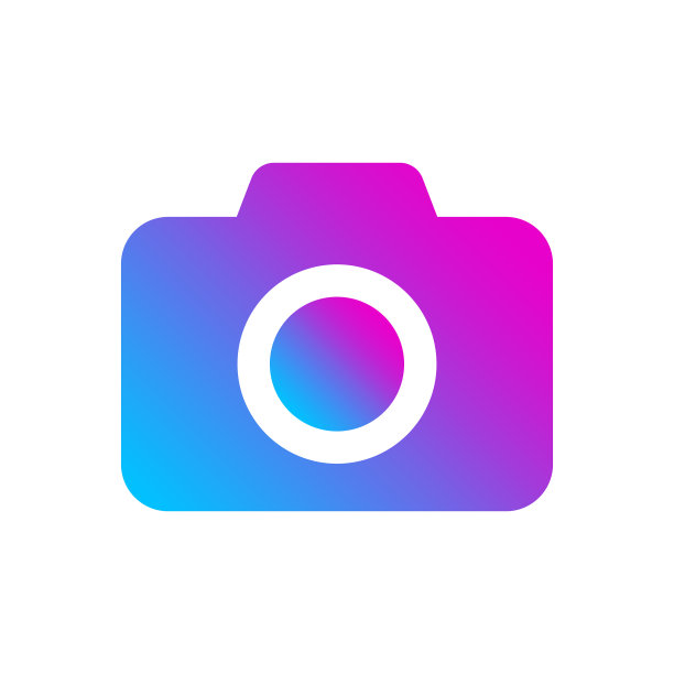 彩色的相机标志在时尚的平面风格孤立图片下载