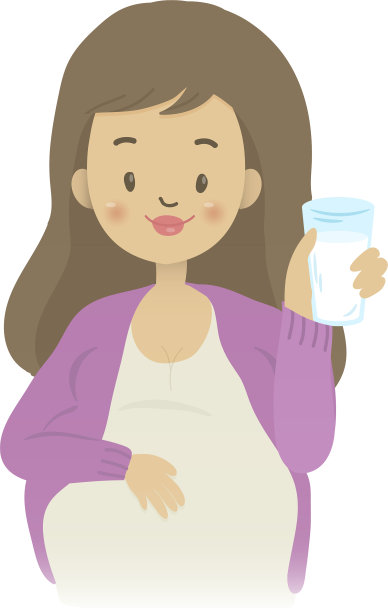 一个孕妇拿着一杯牛奶图片下载