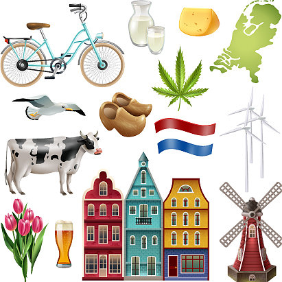 荷兰荷兰旅游图标集图片下载
