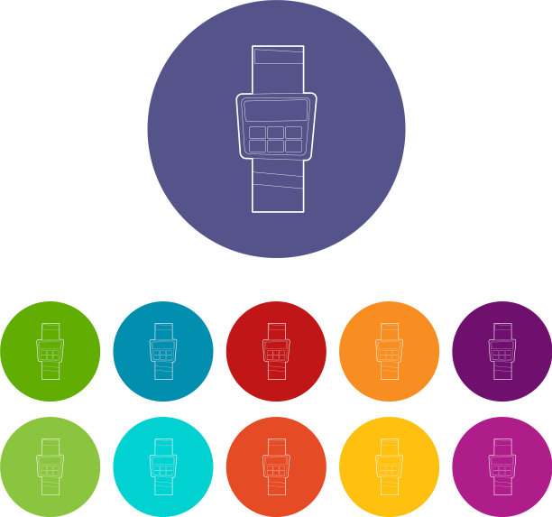 收银图标套装颜色图片下载