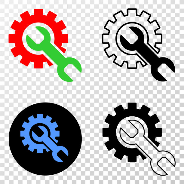 带轮廓版本的设置工具EPS图标图片下载
