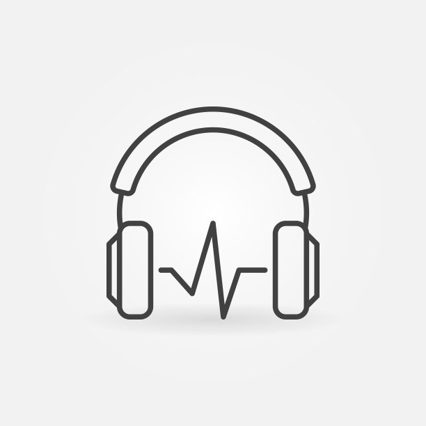 带声波符号或图标的耳机图片下载