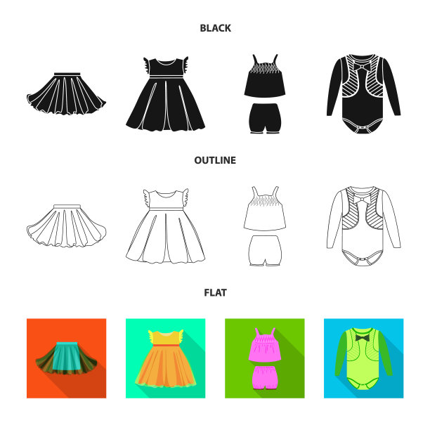 设计时装服装标志套装图片下载