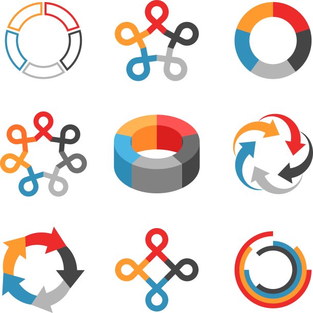 一组信息图元素图片下载