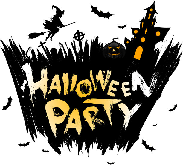 万圣节派对背景与月亮女巫和图片下载
