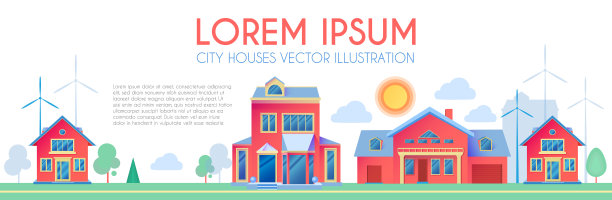 房屋外沿城镇景观房屋图片下载