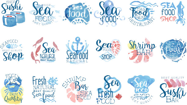 海鲜咖啡厅促销招牌一应俱全图片下载