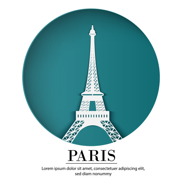 法国巴黎的数字工艺纸艺术图片下载