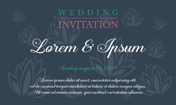 花式背景的婚礼请柬图片下载