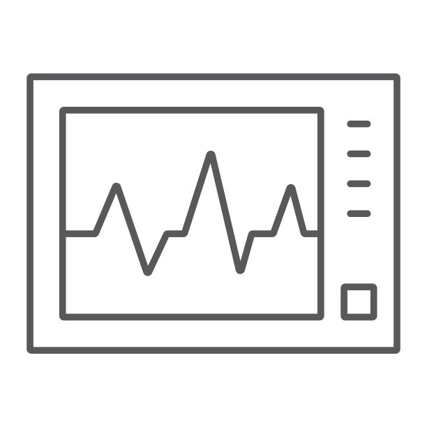 心电图机细线图标医学心脏病学图片下载