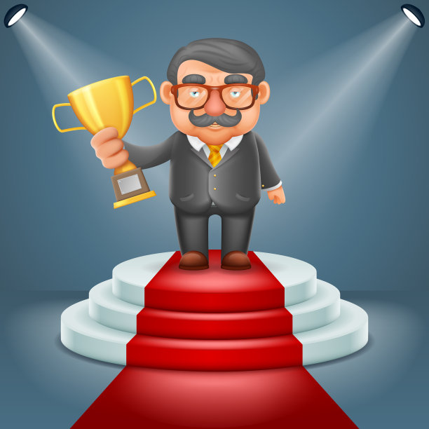 商人手中握着得奖的光图片下载