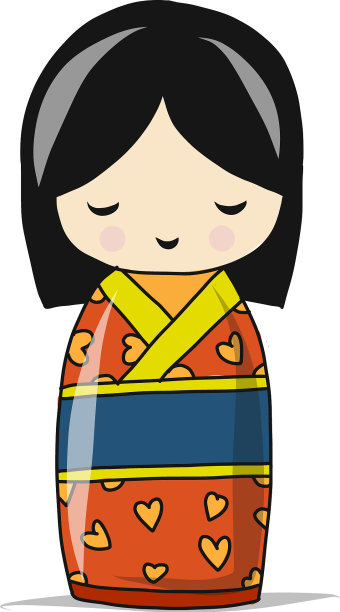日本娃娃草图为您的设计图片下载