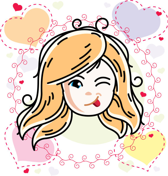 美丽的金发快乐的女孩脸积极的脸图片下载