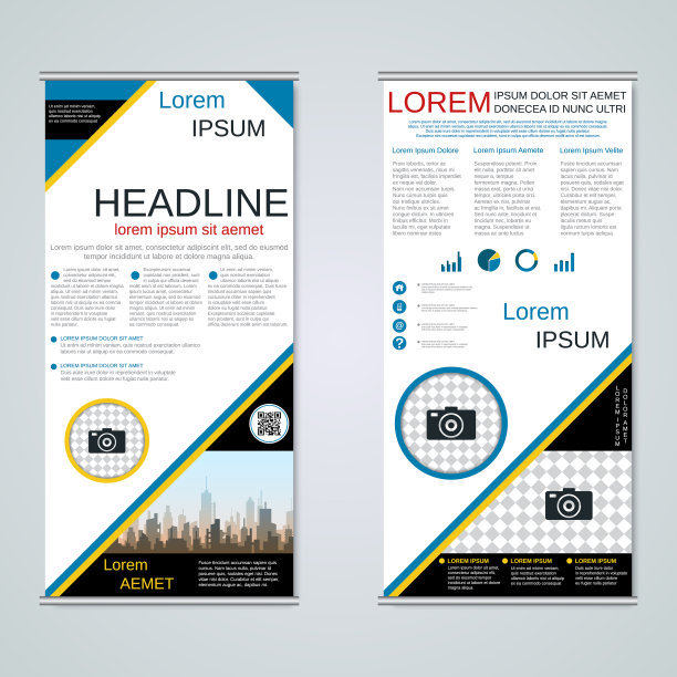 现代卷筒商业横幅设计模板图片下载