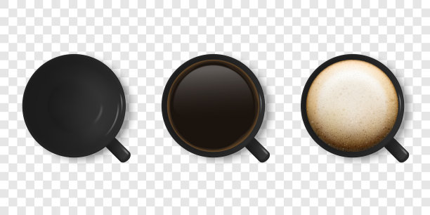 逼真的3d光泽空白黑咖啡杯图片下载