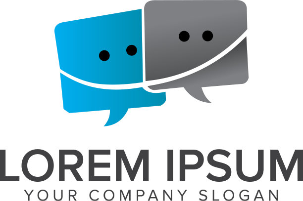 聊天微笑logo传达logo概念设计图片下载